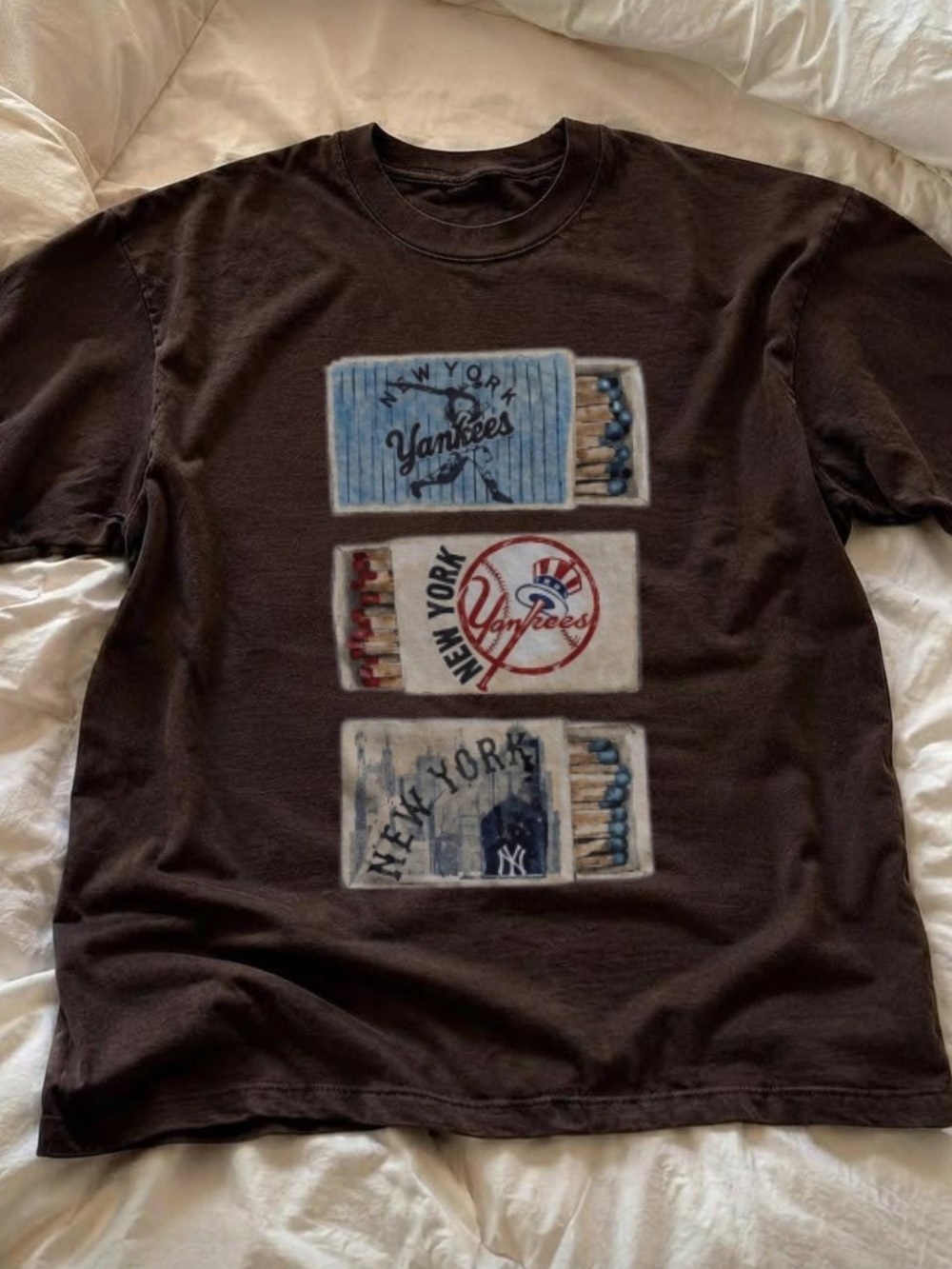 Gildan Brown New York Yankees Matchbox Graphic Tee